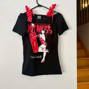 Too Fast Black and Red Short Sleeve Tee